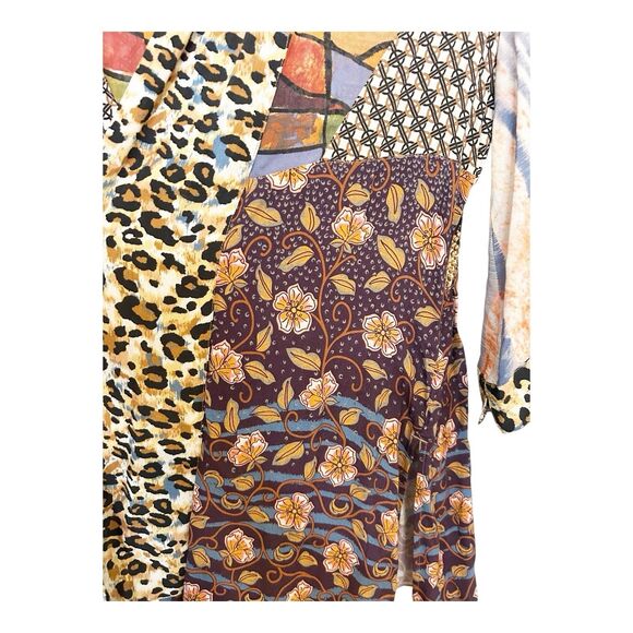 John Mark Mixed Media Open Front Embroidered Back Cardigan Sz M Semi Sheer - Picture 3 of 5